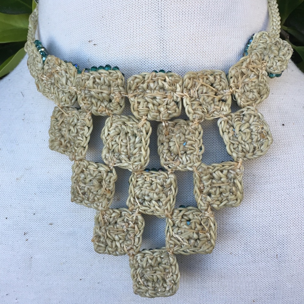 Macrame Choker With Beading And Gems - image 4